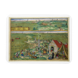 Karta av Cadiz, från "Civitates Orbis Terrarum" Magnet