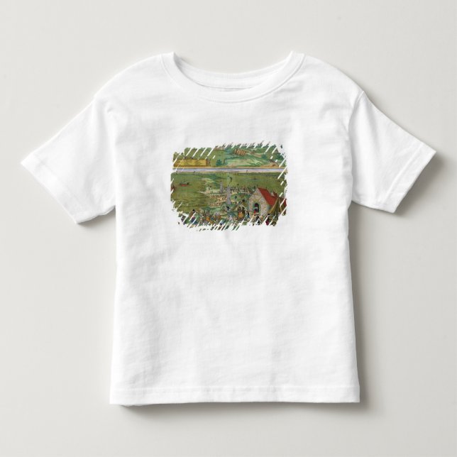 Karta av Cadiz, från "Civitates Orbis Terrarum" Tee (Framsida)