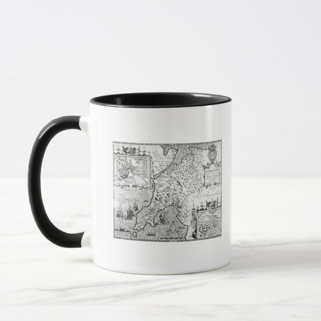 Karta av Caernarvon, 1616 Mugg (Vänster)