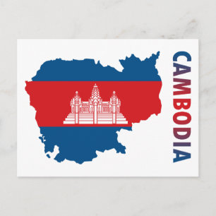 Karta av Cambodja Vykort