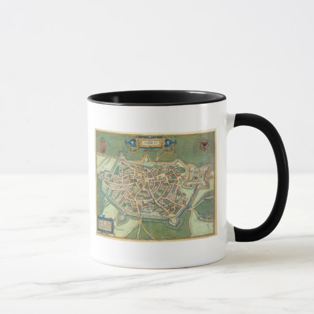 Karta av Cambrai, från "Civitates Orbis Terrarum" Mugg (Höger)