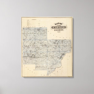 Karta av Carver County, Minnesota Canvastryck