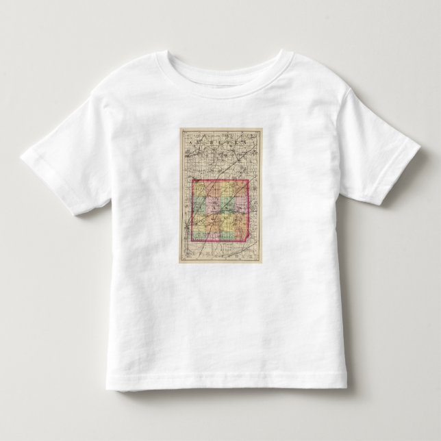 Karta av Cass County, Michigan T Shirt (Framsida)