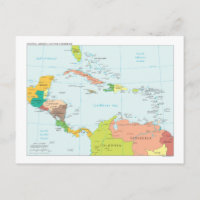 Karta av Central America & det karibiskt