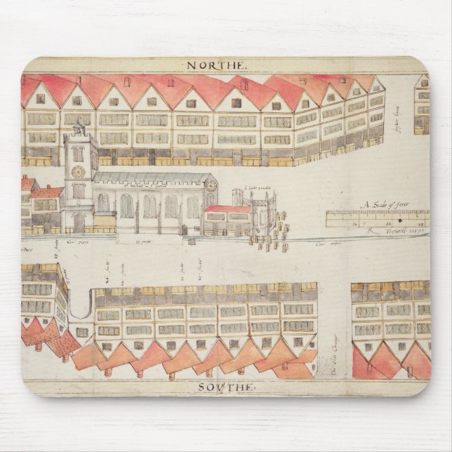 Karta av Cheapside, London, 1585 Musmatta (Framsidan)
