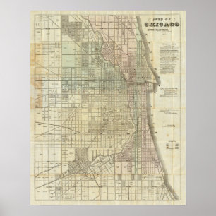 Karta av Chicago Poster