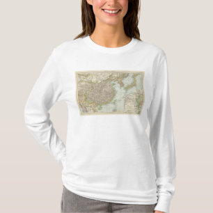 Karta av chinan och Japan T-shirt