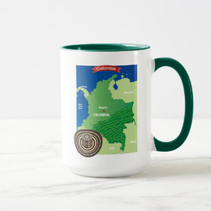 Karta av Colombia Mugg