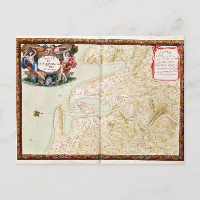 Karta av Concarneau Vykort (Framsida)