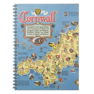 Karta av Cornwall, England Anteckningsbok