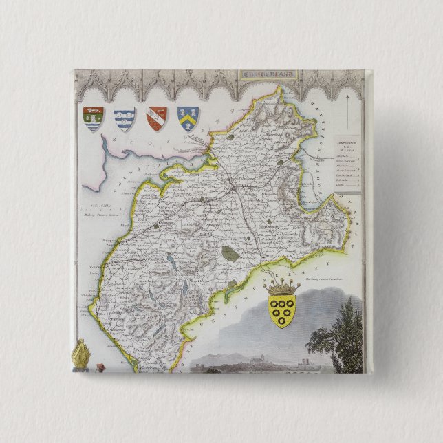 Karta av Cumberland, från 'Moules engelska Knapp (Framsida)