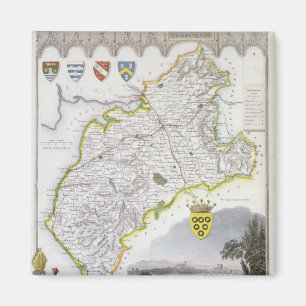 Karta av Cumberland, från 'Moules engelska Magnet
