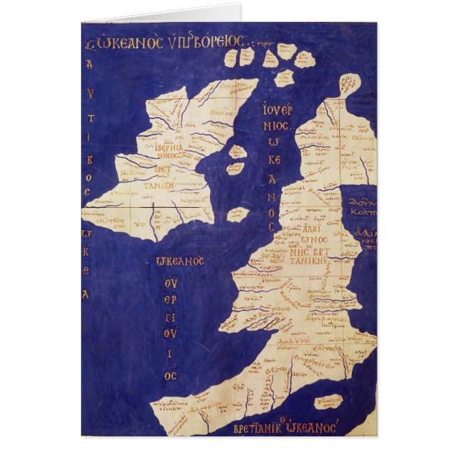 Karta av de brittiska islesna, från 'Geographia Hälsningskort (Framsidan)