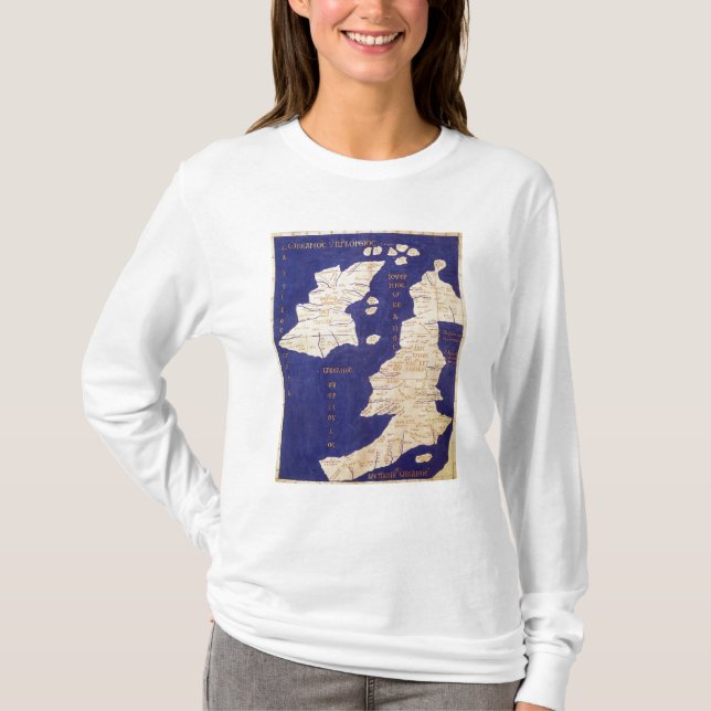 Karta av de brittiska islesna, från 'Geographia T-shirt (Framsida)