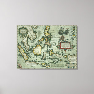 Karta av de östliga Indiesna, pub. 1635 i Canvastryck