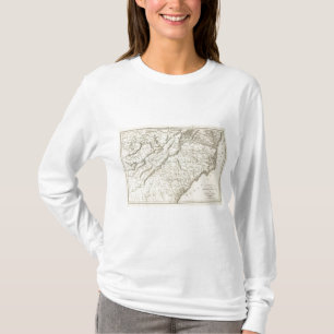 Karta av de sydliga landskapen av Förenta statern Tee Shirt