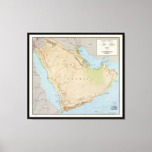 Karta av den arabiska Peninsulan (1969) Canvastryck