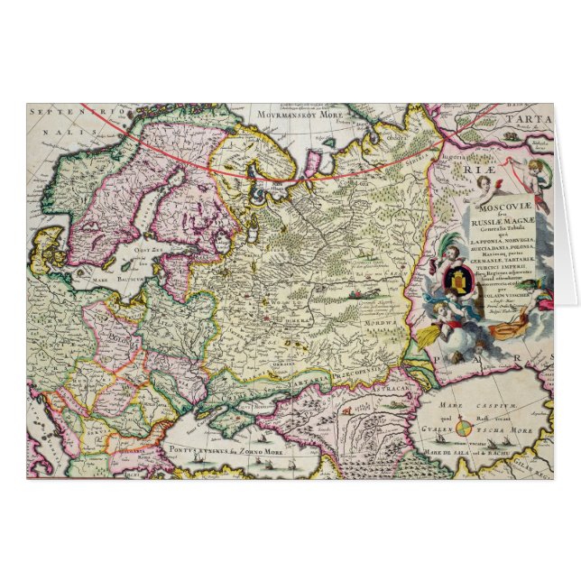 Karta av den Asien minderårigen Hälsningskort (Framsidan Horizontal)