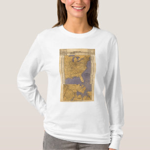 Karta av den atlantiska stater tee shirt
