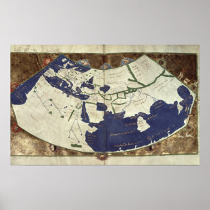 Karta av den bekant världen, från 'Geographia Poster