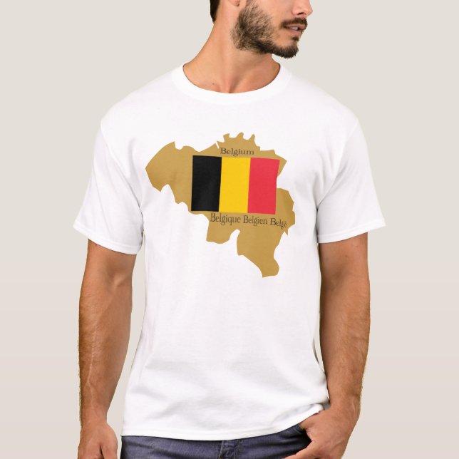 Karta av den Belgien skjortan T Shirt (Framsida)