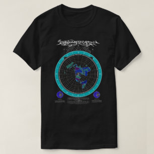 Karta av den blåaktiga kvadrera och stationära t shirt