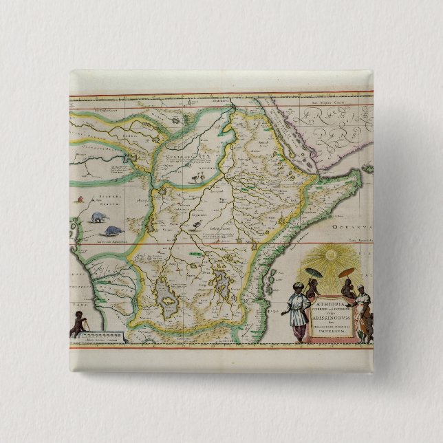 Karta av den Etiopien visningen fem afrikanska Knapp (Framsida)
