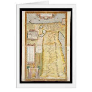 Karta av den forntida egyptenen, 1584 hälsningskort