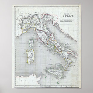 Karta av den forntida italien poster