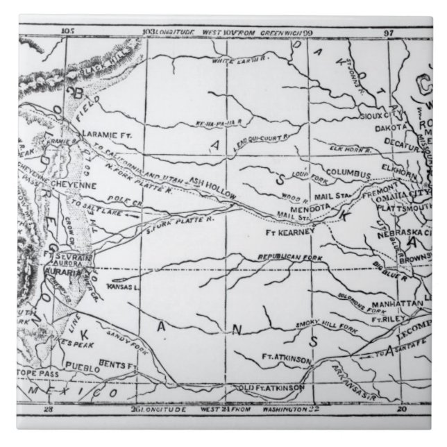 Karta av den guld- regionen som publiceras i kakelplatta (Framsidan)