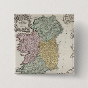 Karta av den Irland visningen landskapen av Ulster Knapp