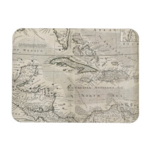 Karta av den karibiska en 1715 magnet