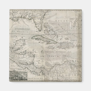 Karta av den karibiska en 1715 magnet