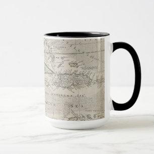 Karta av den karibiska en 1715 mugg