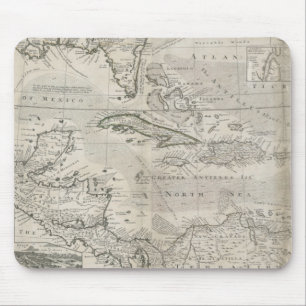 Karta av den karibiska en 1715 musmatta
