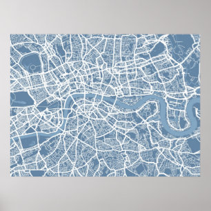Karta av den London kartan Poster