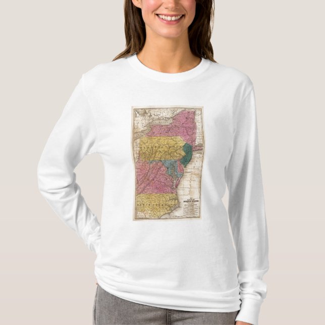 Karta av den mellersta stater t shirt (Framsida)