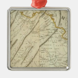 Karta av den mest bebodda delen av Virginia, NJ. Julgransprydnad Metall