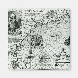 Karta av den New England kusten Magnet