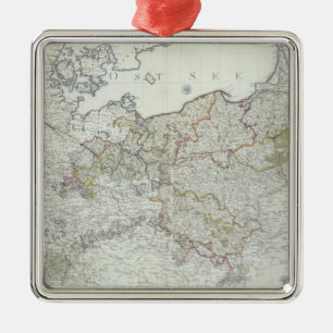 Karta av den Prussian stater i 1799 Julgransprydnad Metall