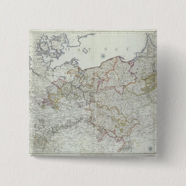 Karta av den Prussian stater i 1799 Knapp (Framsida)