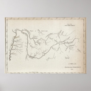 Karta av den Tennessee regeringen Poster