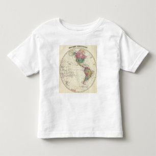 Karta av den westerna halvklotet tee shirt