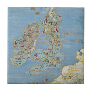Karta av det 16th århundradet Britannien & Kakelplatta