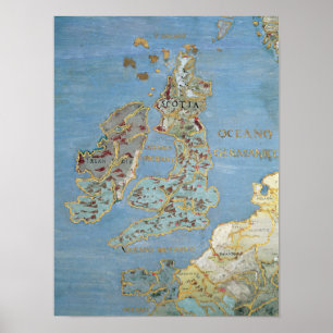 Karta av det 16th århundradet Britannien & Poster