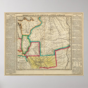 Karta av det Arkansas territoriet Poster