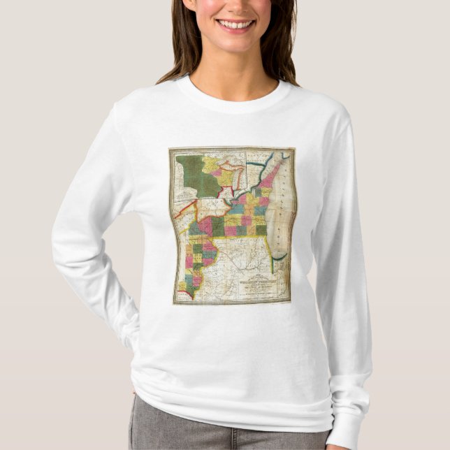 Karta av det avgjorda Wisconsin territoriet T-shirt (Framsida)
