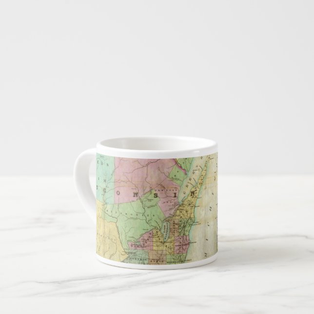 Karta av det statligt av Michigan Espressomugg (Framsida vänster)