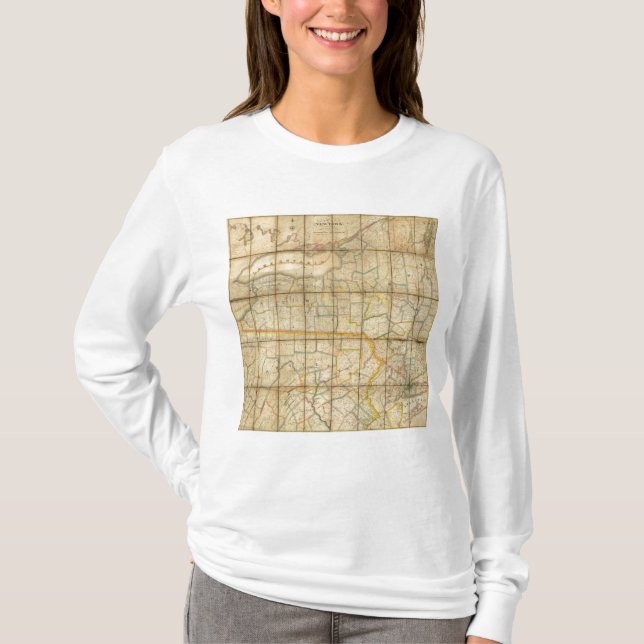 Karta av det statligt av New York Tee Shirt (Framsida)