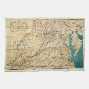 Karta av det statligt av Virginia (1862) Kökshandduk